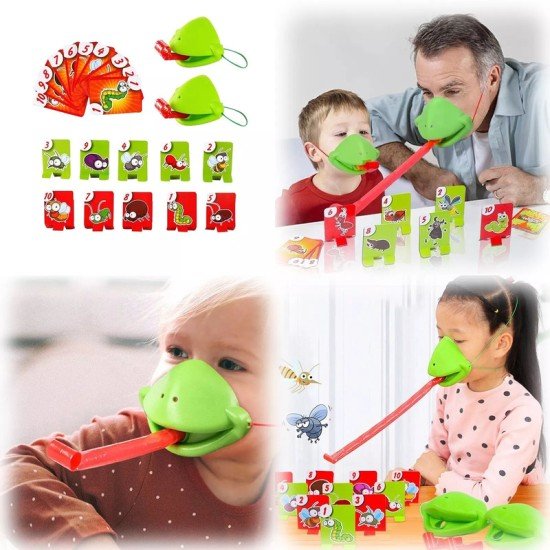 Hot Selling Cat Teasing Toys Frog Mouth Sticking Out Tongue Lizard Mask Parent-child