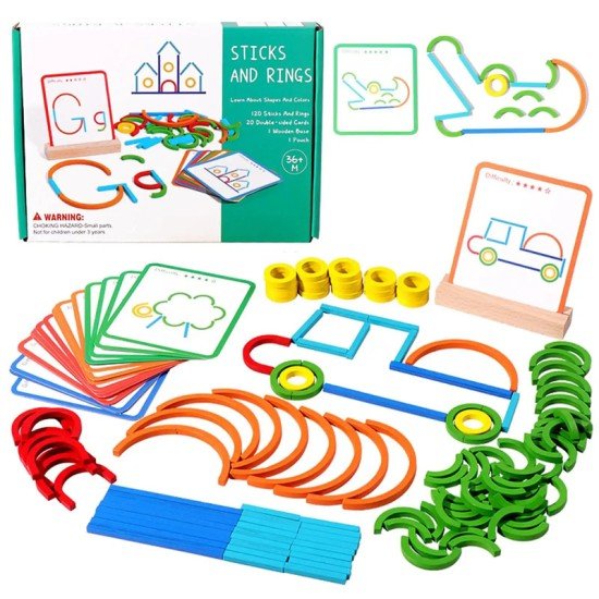 Sticks and Rings Wooden Learning Kit