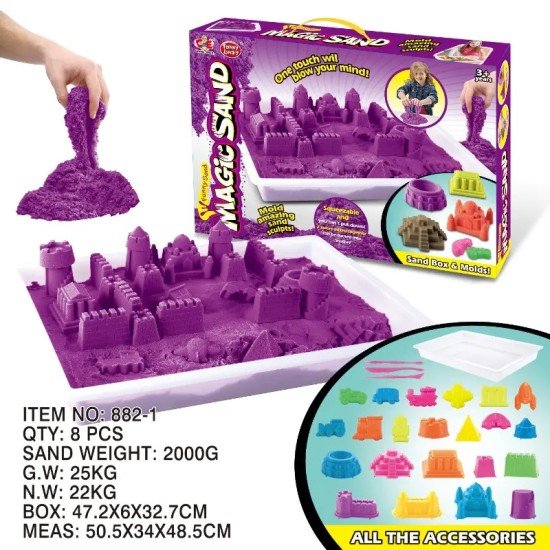 Magic Sand Toy Set With Molds And Jackhammer 2000g