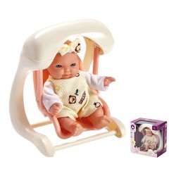 Baby Imitation Doll With Cradle - 6 Inch