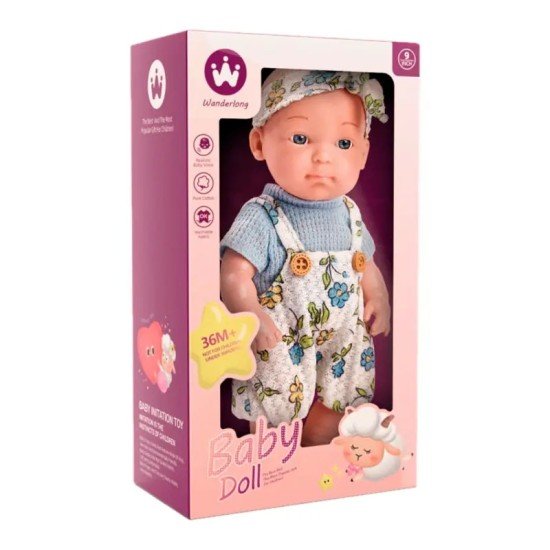 Baby Imitation Doll with Blue Clothes 9INCH