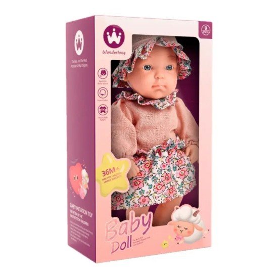 Baby Imitation Doll With Frock - 9 Inch