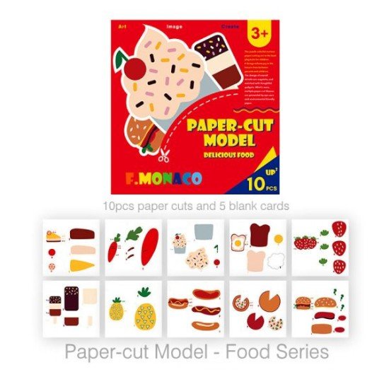 Flower monaco paper-cut model - Food themes