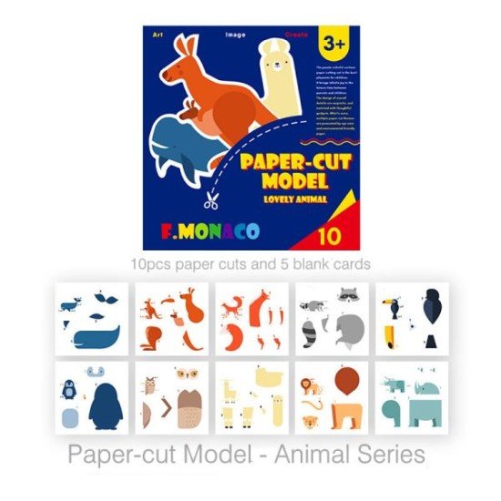 Flower monaco paper-cut model - Animals