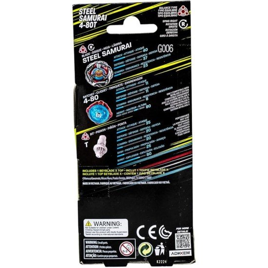 BEYBLADE X Steel Samurai 4-80T Booster Pack Set