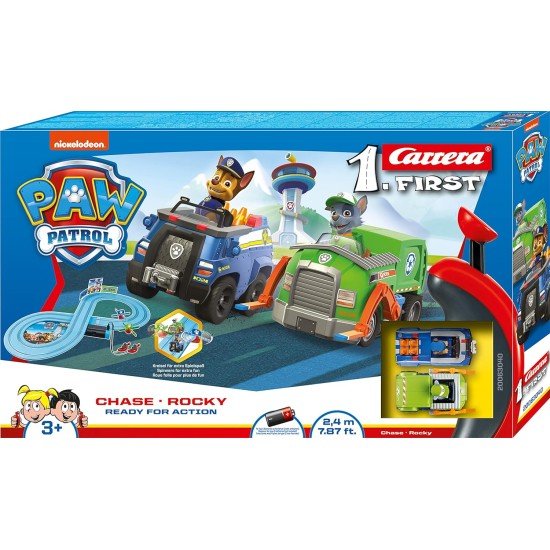 Carrera First Race Track Paw Patrol I Slot Car Set with Chase & Rocky 