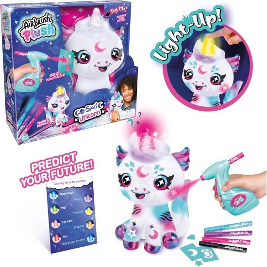 Canal Toys Airbrush Plush Cosmic Light Up Unicorn