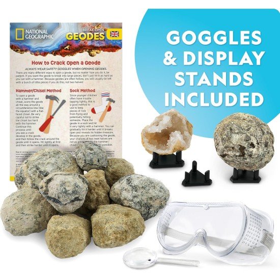 National Geographic Break Open 15 Premium Geodes Science Kit