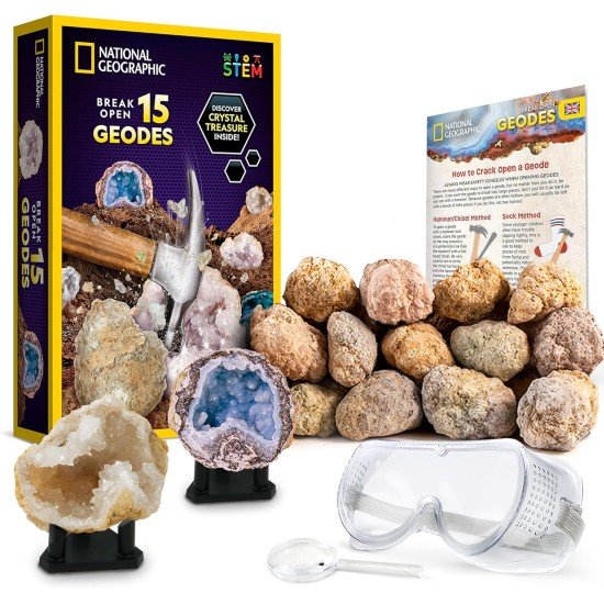 National Geographic Break Open 15 Premium Geodes Science Kit