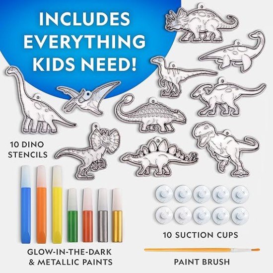 National Geographic Glow In The Dark Dinosaur Stained Glass Art Kit