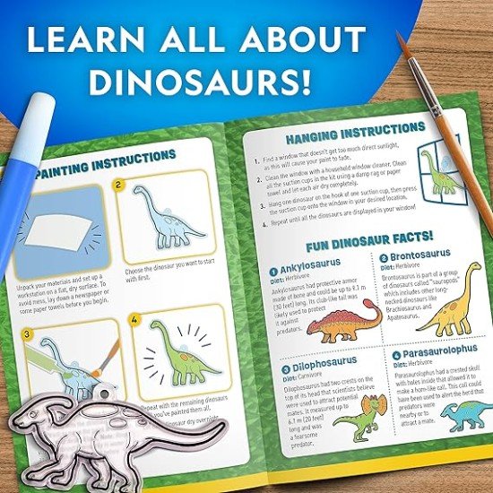 National Geographic Glow In The Dark Dinosaur Stained Glass Art Kit