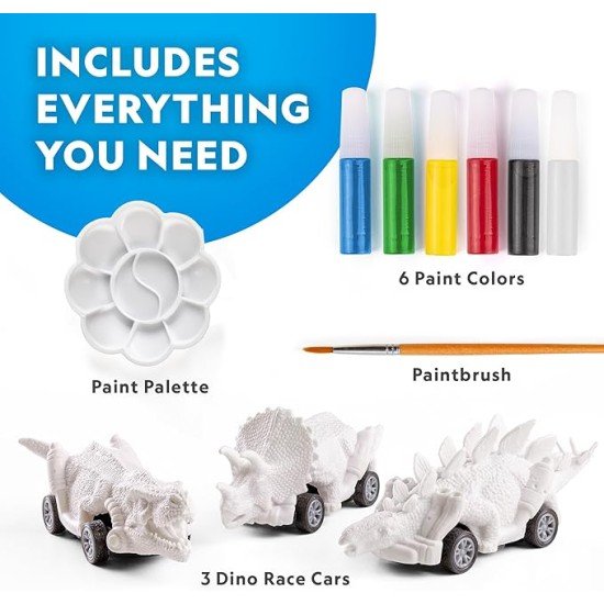 National Geographic Pull Back Dinosaur Race Cars Craft Kit