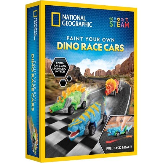 National Geographic Pull Back Dinosaur Race Cars Craft Kit