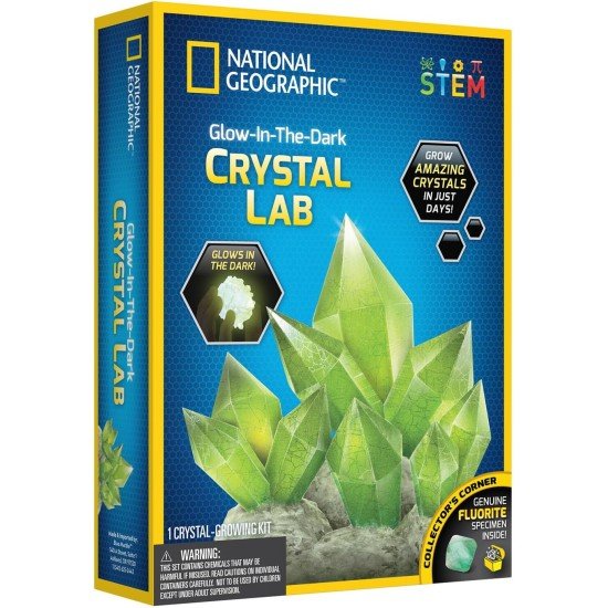 National Geographic Glow-in-The-Dark Crystal Growing Lab - DIY Crystal Creation
