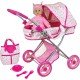 Lissi - Deluxe Doll Pram With 33CM Baby Doll - Diaper Bag & Accessories Included