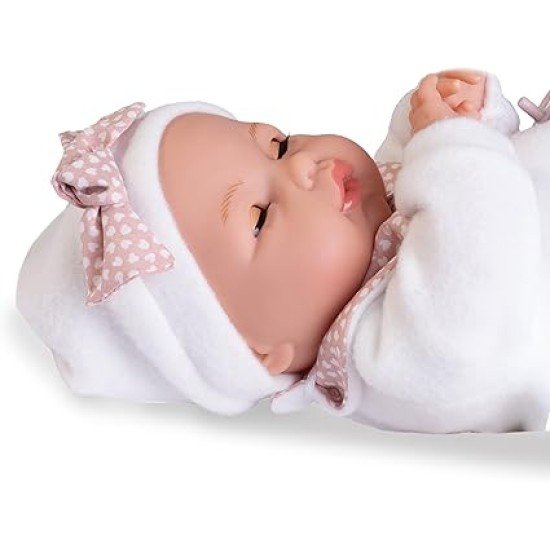Antonio Juan Munecas Bimba Dolls in Her Doll's Bed with Sound 37 cm