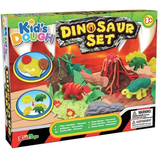 Kids Dough Dinosaur Set 4 X 50G Dough Pot