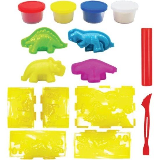 Kids Dough Dinosaur Set 4 X 50G Dough Pot