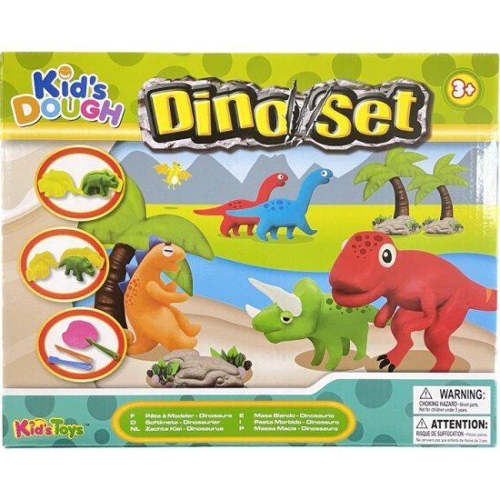 Kids Dough Dino Set 4 X 50G Dough Bag