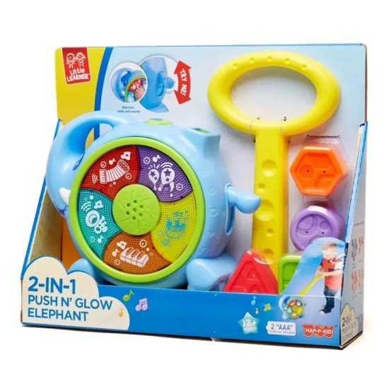 Little Learners 2 In 1 Push N' Glow Elephant