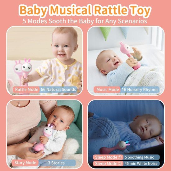Alilo - Smarty Bunny Baby Rattle Pink