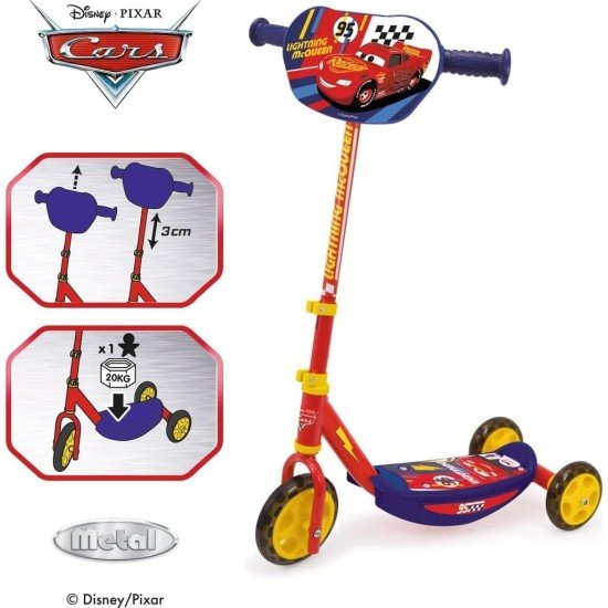 Smoby - Cars - 3 Wheel Scooter