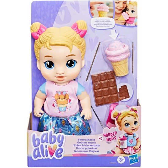 Baby Alive Sweet Snacks Harper Hugs Doll with Food