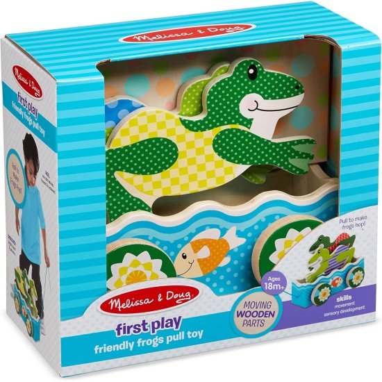 Melissa & Doug - First Play Friendly Frogs Wooden Pull Toy