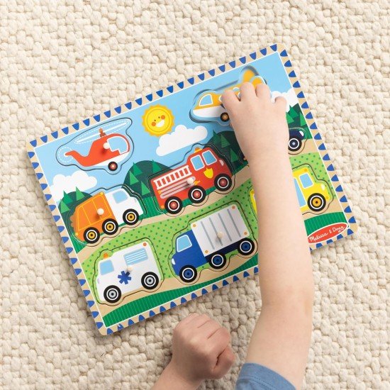 Melissa & Doug - Vehicles Wooden Peg Puzzle
