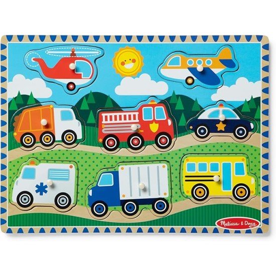 Melissa & Doug - Vehicles Wooden Peg Puzzle
