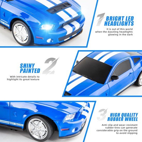 Ford Mustang Shelby GT500 Blue – RC Car 1:24 Scale