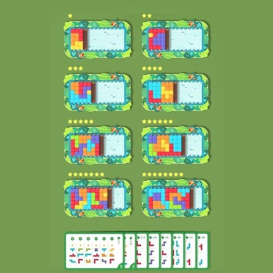 Mideer  5 In 1 Jungle Tetris Block Logic Challenge