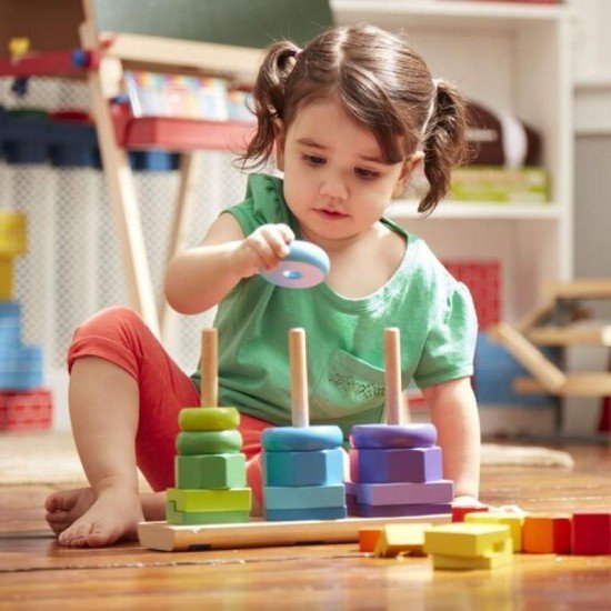 Melissa & Doug Geometric Stacker Toddler Toy