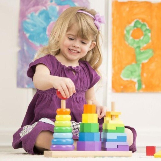 Melissa & Doug Geometric Stacker Toddler Toy