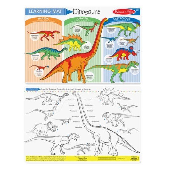 Melissa & Doug Dinosaurs Color-a-mat (bundle Of 6)