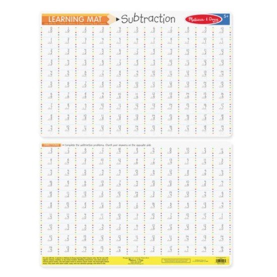 Melissa & Doug Subtraction Problems Write-a-mat (bundle Of 6)