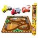 Melissa & Doug Round The Construction Zone Work Site Rug & Vehicle Set