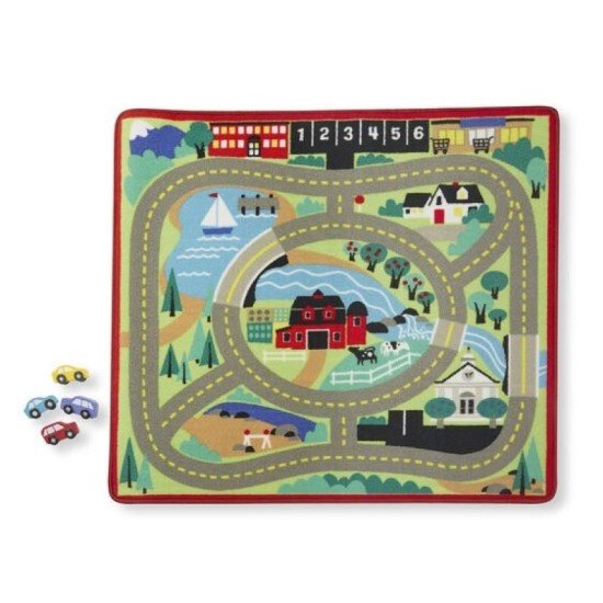 Melissa & Doug Round The Town Road Rug & Car Set