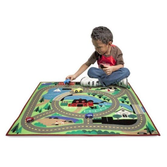 Melissa & Doug Round The Town Road Rug & Car Set