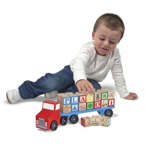 Melissa & Doug Alphabet Blocks Wooden Truck