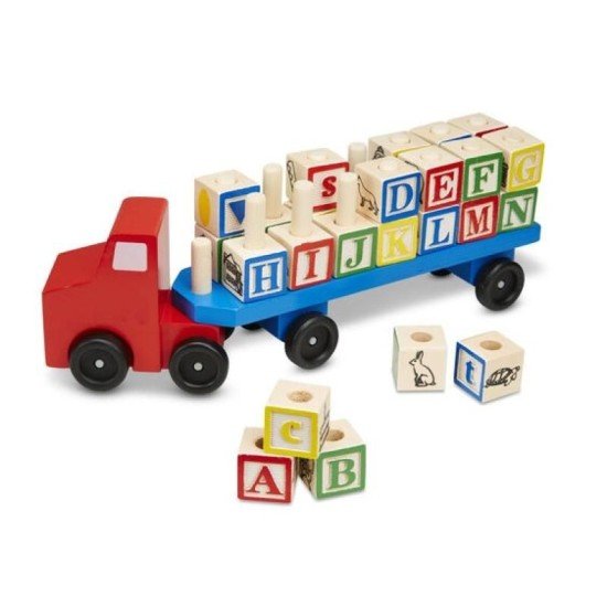 Melissa & Doug Alphabet Blocks Wooden Truck