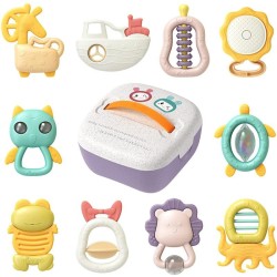 Tumama - 10 Pack Baby Rattles With Storage Box