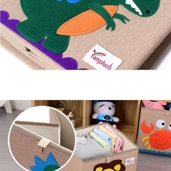 Storage Box Small Linen - Dinosaur