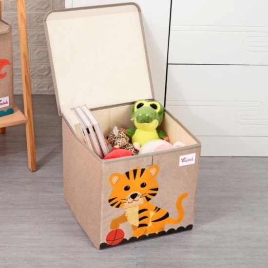 Storage Box Small Linen - Tiger