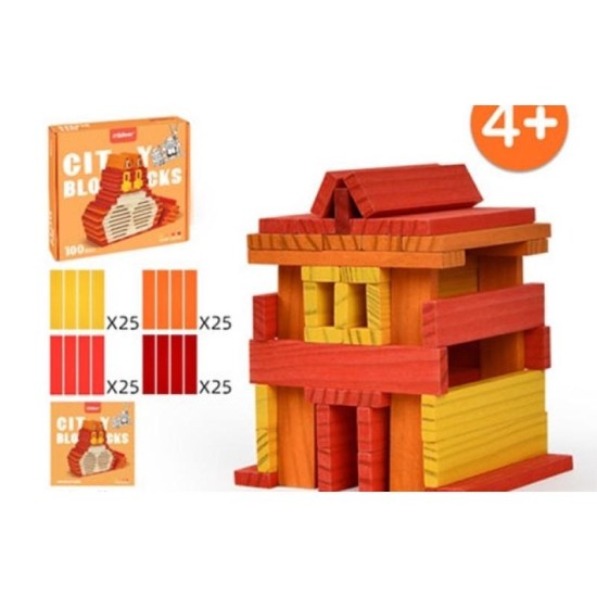 Mideer Tower Building Bars - Warm Colors (100pcs)