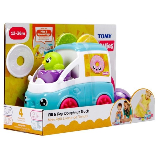 Tomy Toomies - Fill & Pop Snack Trucks - Purple Egg & Blue Truck