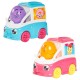 Tomy Toomies - Fill & Pop Snack Trucks - Purple Egg & Blue Truck