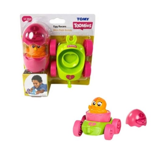 Tomy Toomies - Egg Racers - Orange Egg & Green Car