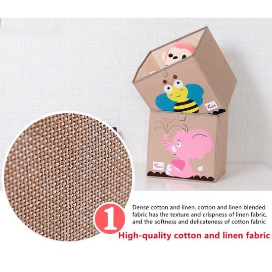 Storage Box Small Linen - Bear