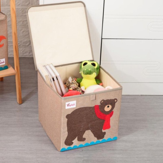 Storage Box Small Linen - Bear